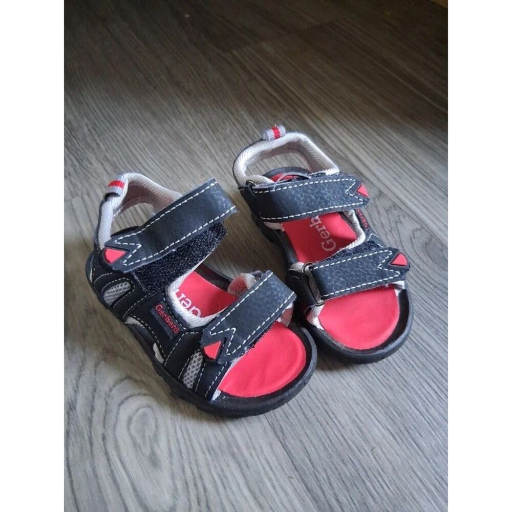 Gerber black and red sandals toddler size 4